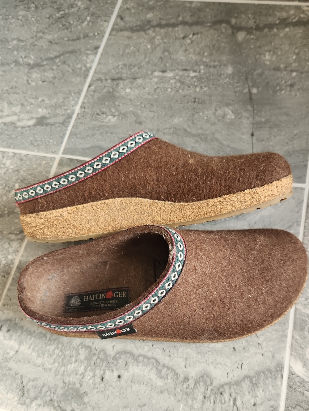 Haflinger Brown Slip-On Clog - Women's Size 41